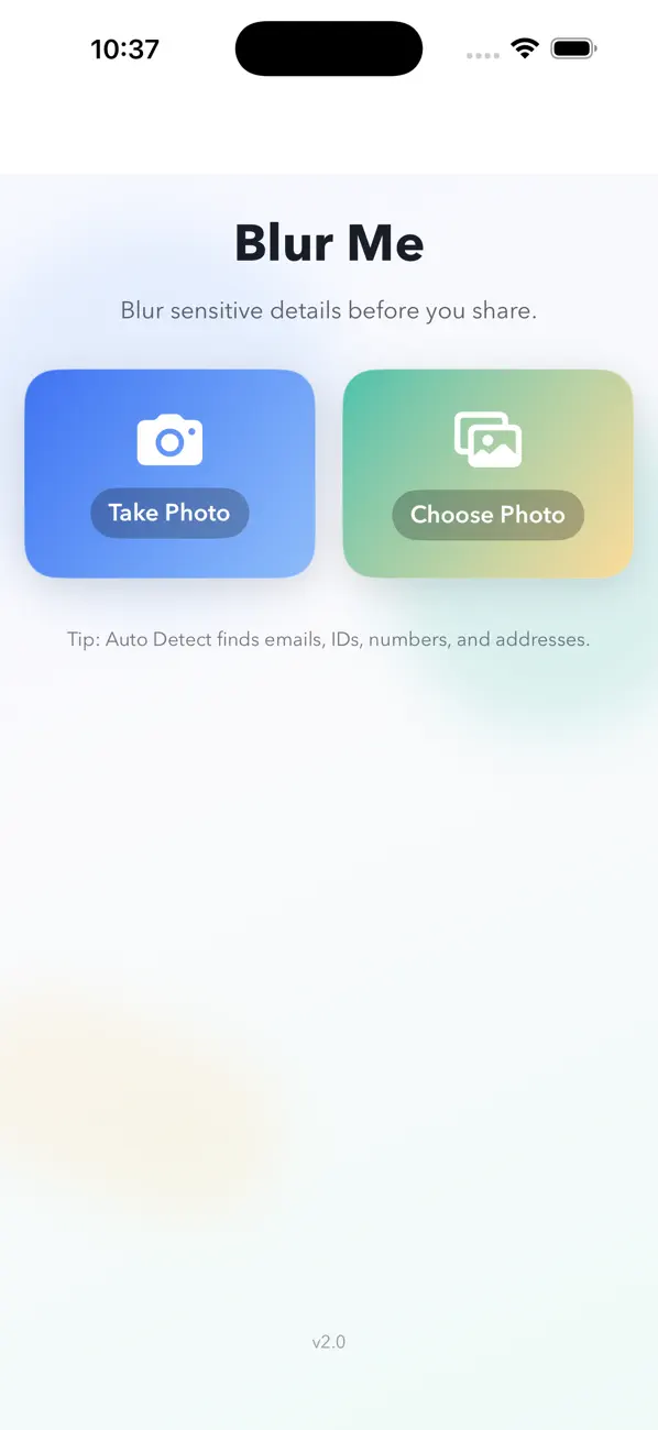 Choose a photo — Blur Me App Store screenshot